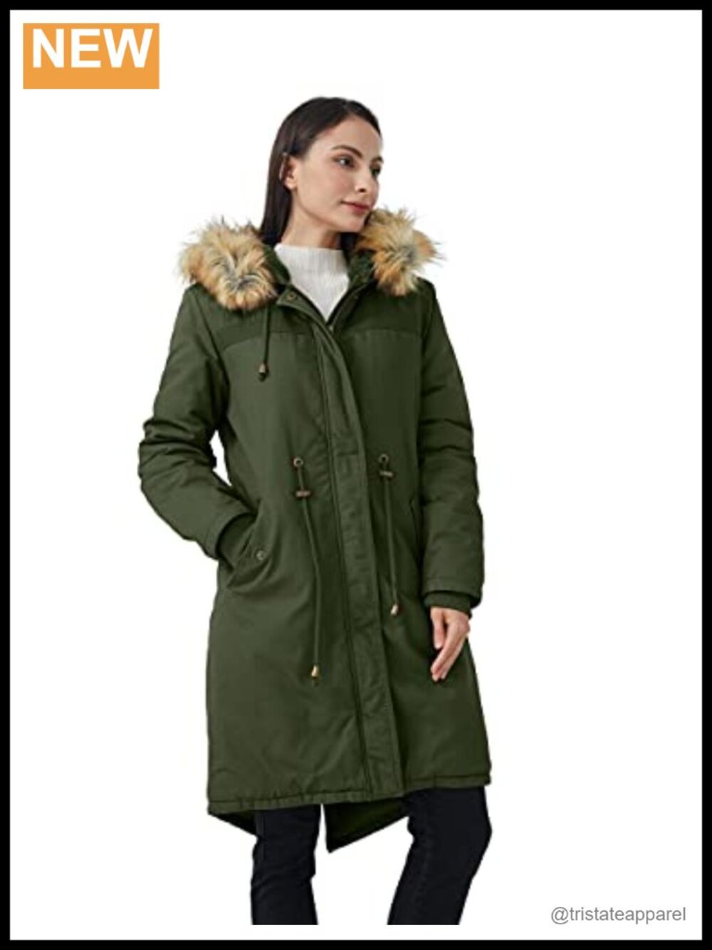 Women's Winter Long Hooded Sherpa Lined Parka Jacket Warm Coat